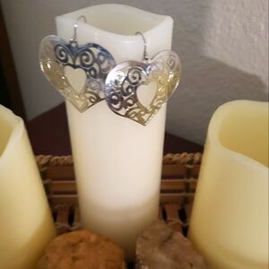 Silver Heart dangling earrings
